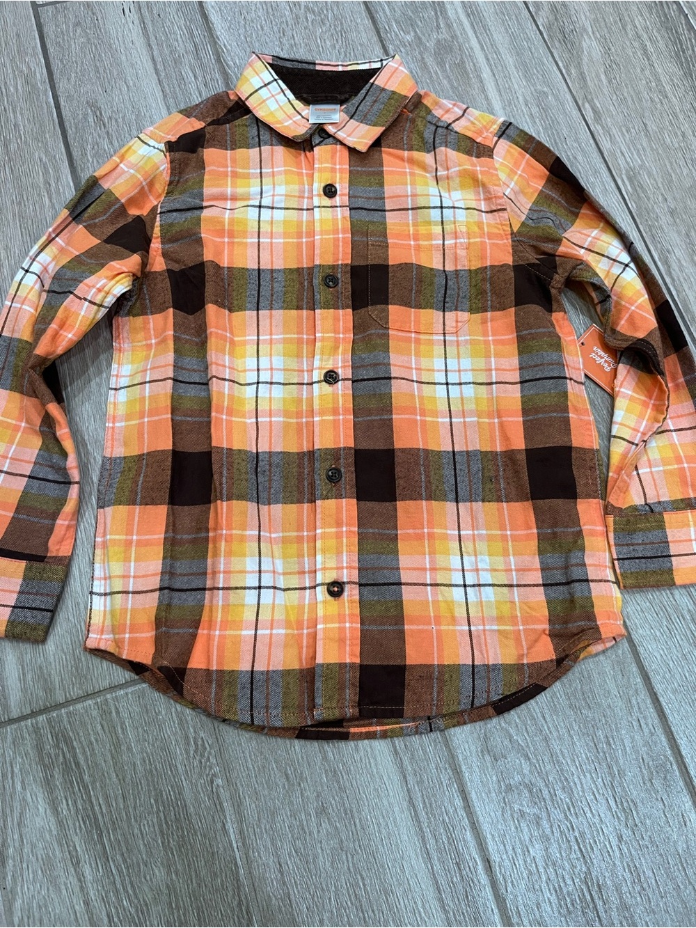 Gymboree Orange Plaid Button-Down Shirt